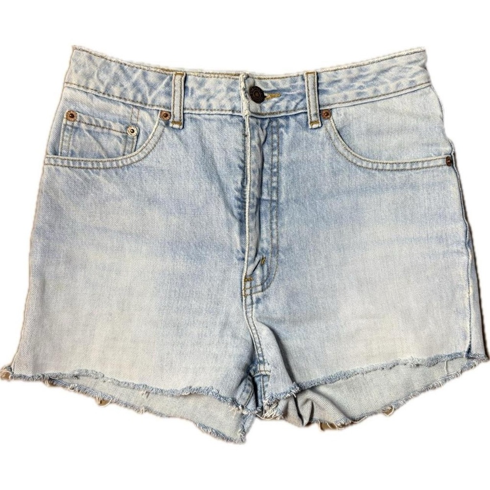 Levi's 553 Light Blue Frayed Hem Denim Shorts